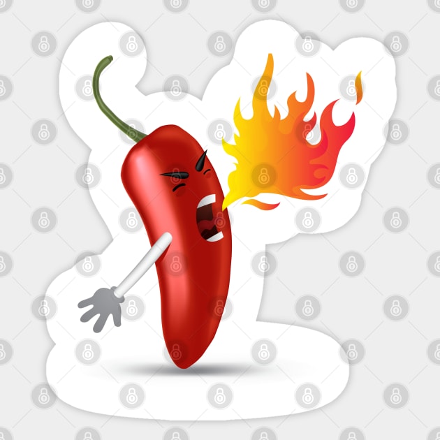 Angry Chili Sticker by  Sunrise Podium 